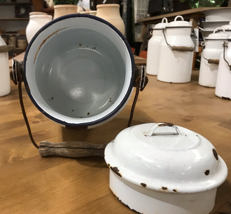Vintage European Enamel Milk Can #3569 B
