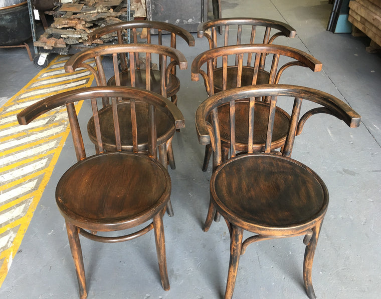 Vintage Czech Thonet Chairs x 6  # 3057