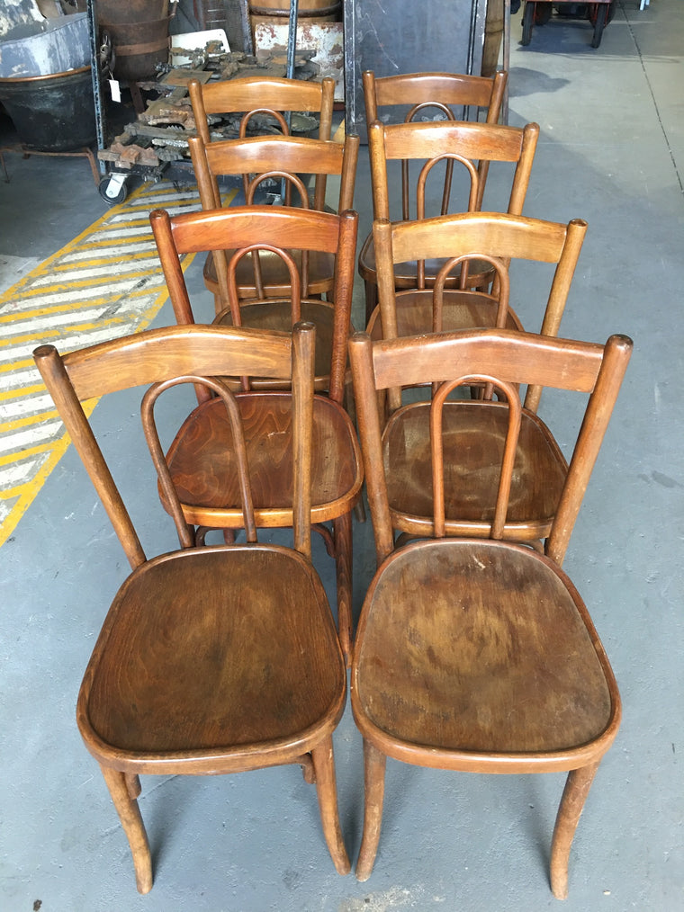 Vintage Czech Thonet Chairs x 8  # 3058