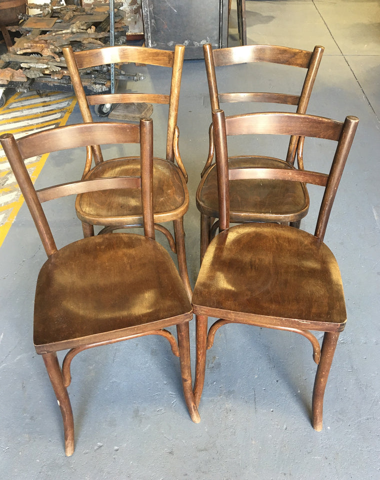 Vintage Czech Thonet Chairs x 4  # 3060