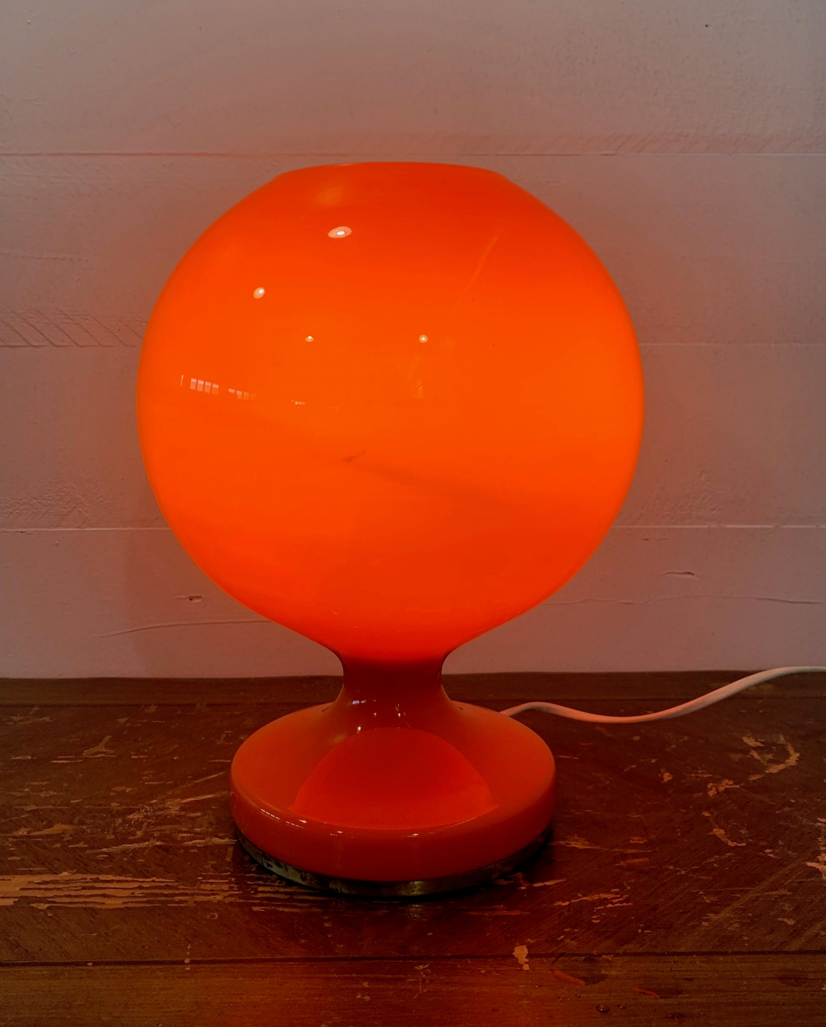 Mid Century "Stepan Tabery"  Orange  Opaline Glass  Table  Lamp  #3797 ON HOLD N.M
