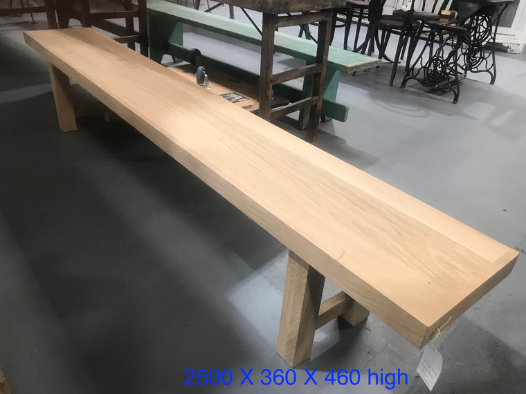Vintage french Garden OAK kitchen bench seat 2.5 mt # B2735 Byron
