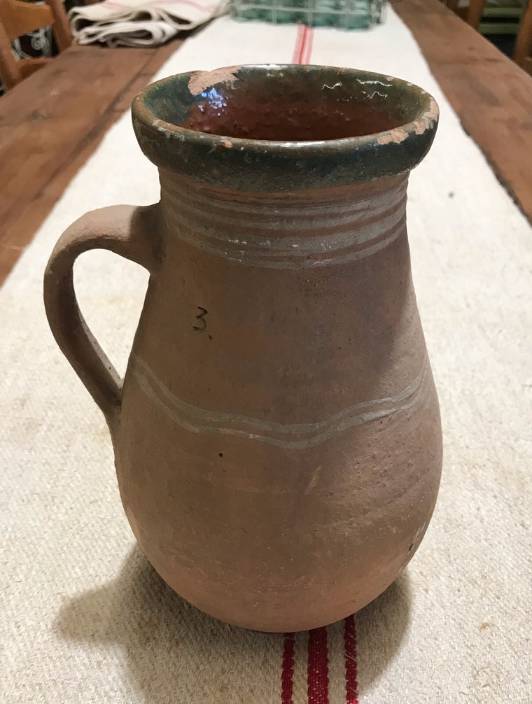 Hungarian Gypsy Terracotta Vessle/ Jug  #3587 G