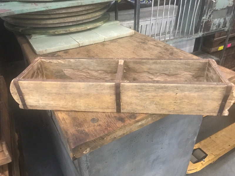 Vintage industrial French industrial wooden crate #2375