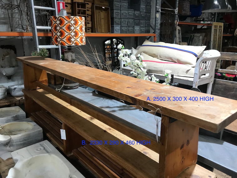 Vintage french Garden kitchen bench seat 2.5 mt # 2733 (A)