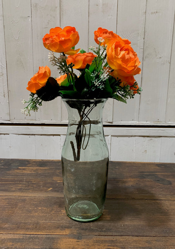 Vintage Romanian Clear Glass Vase  #4332
