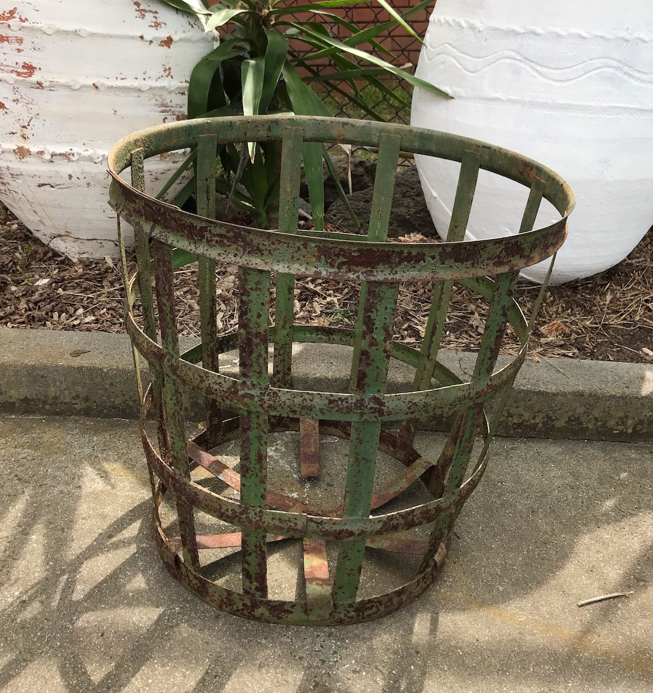 Vintage European Metal Crate/ Basket  #3591 B