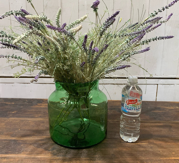 Vintage Romanian Green Glass Vase  #4333