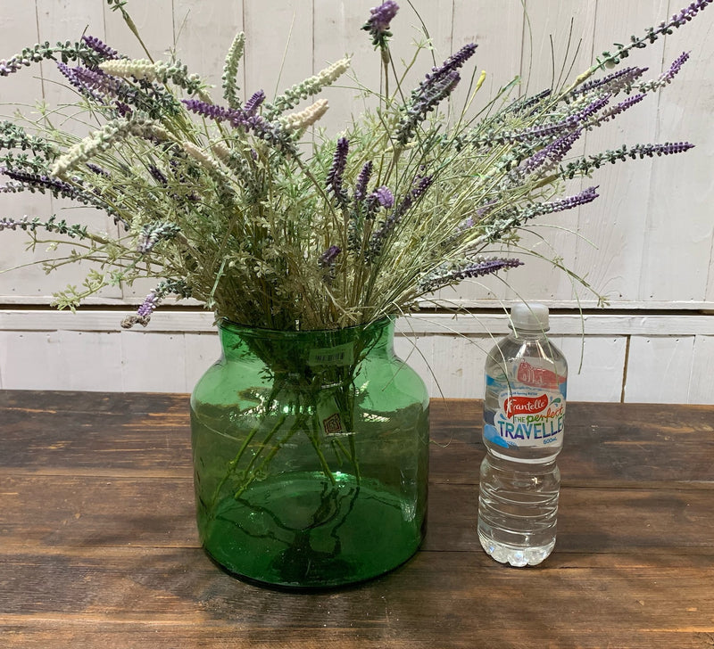 Vintage Romanian Green Glass Vase  #4333