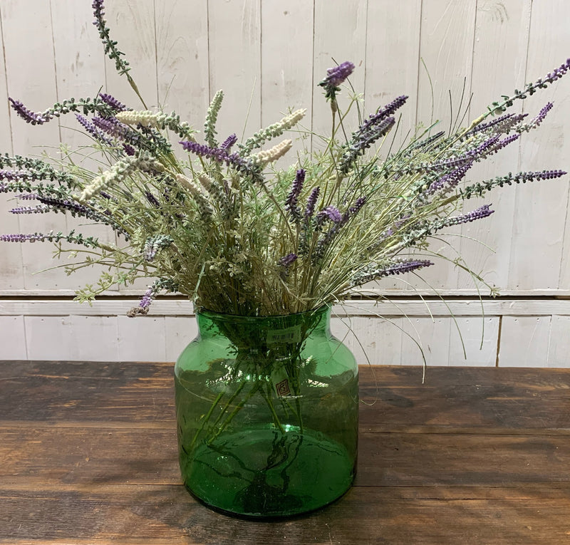 Vintage Romanian Green Glass Vase  #4333