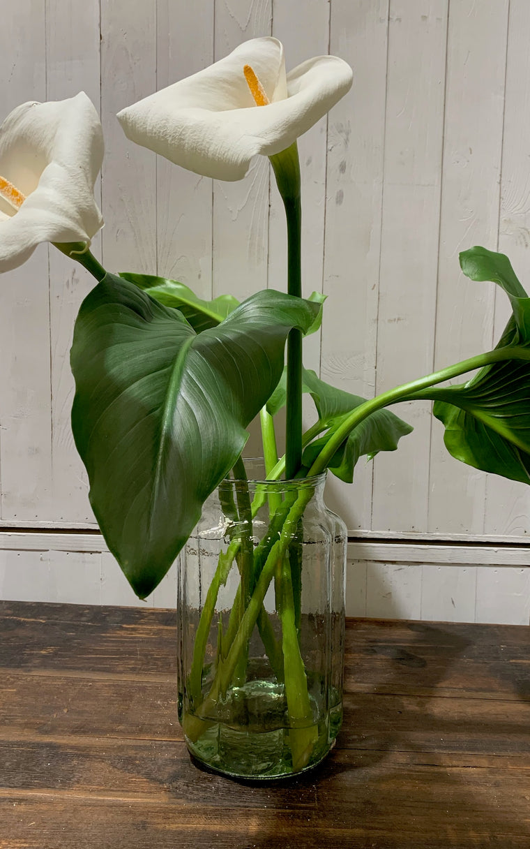 Vintage Romanian Clear Glass Vase  #4335