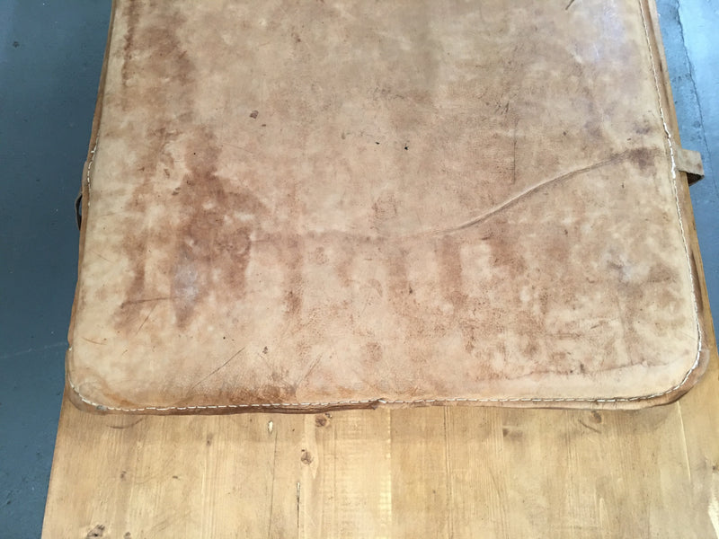 Vintage  Romanian 1940s Leather Gym Mat #3079