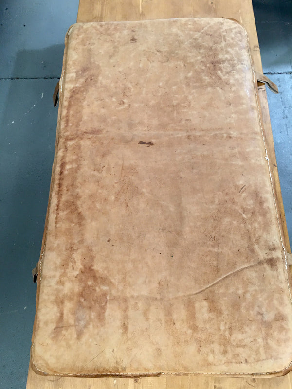Vintage  Romanian 1940s Leather Gym Mat #3079