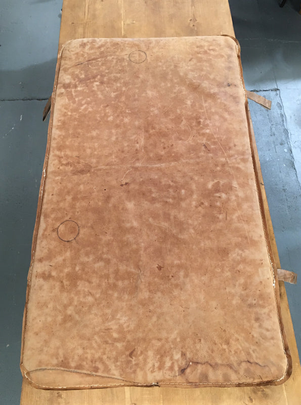 Vintage  Romanian 1940s Leather Gym Mat #3079