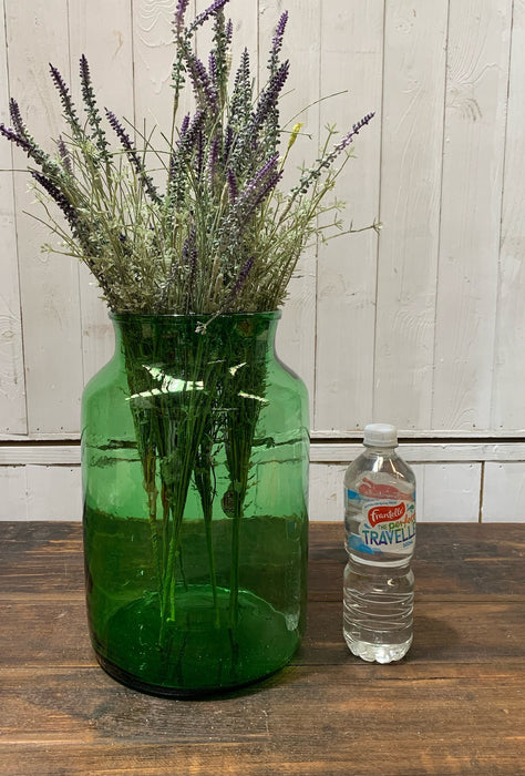 Vintage Romanian Green Glass Vase  #4337