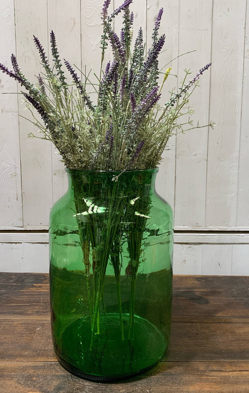 Vintage Romanian Green Glass Vase  #4337