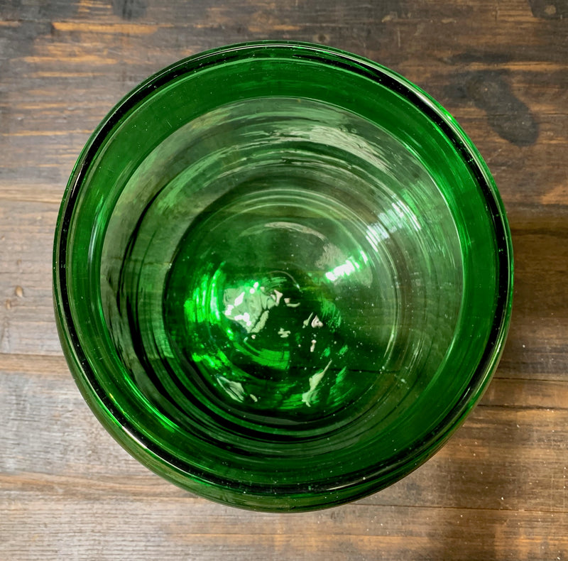 Vintage Romanian Green Glass Vase  #4337