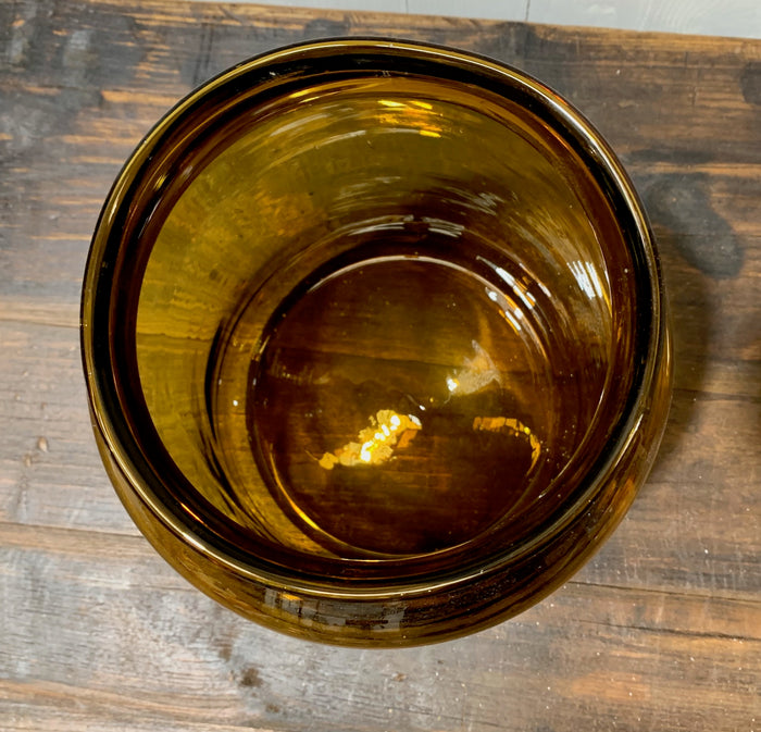 Vintage Romanian Amber  Glass Vase  #4338