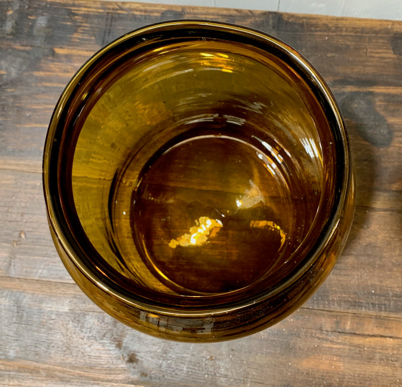 Vintage Romanian Amber  Glass Vase  #4338