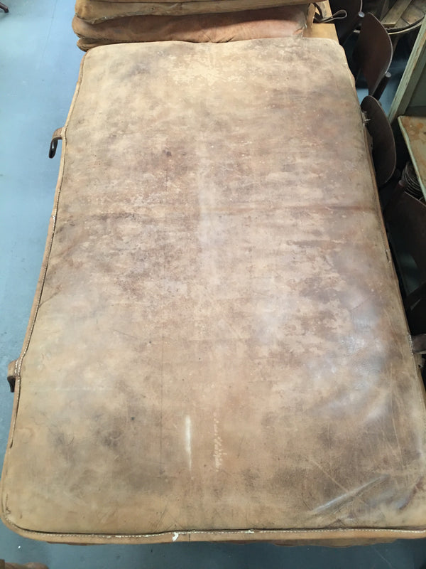 Vintage  Romanian 1940s Leather Gym Mat #3081