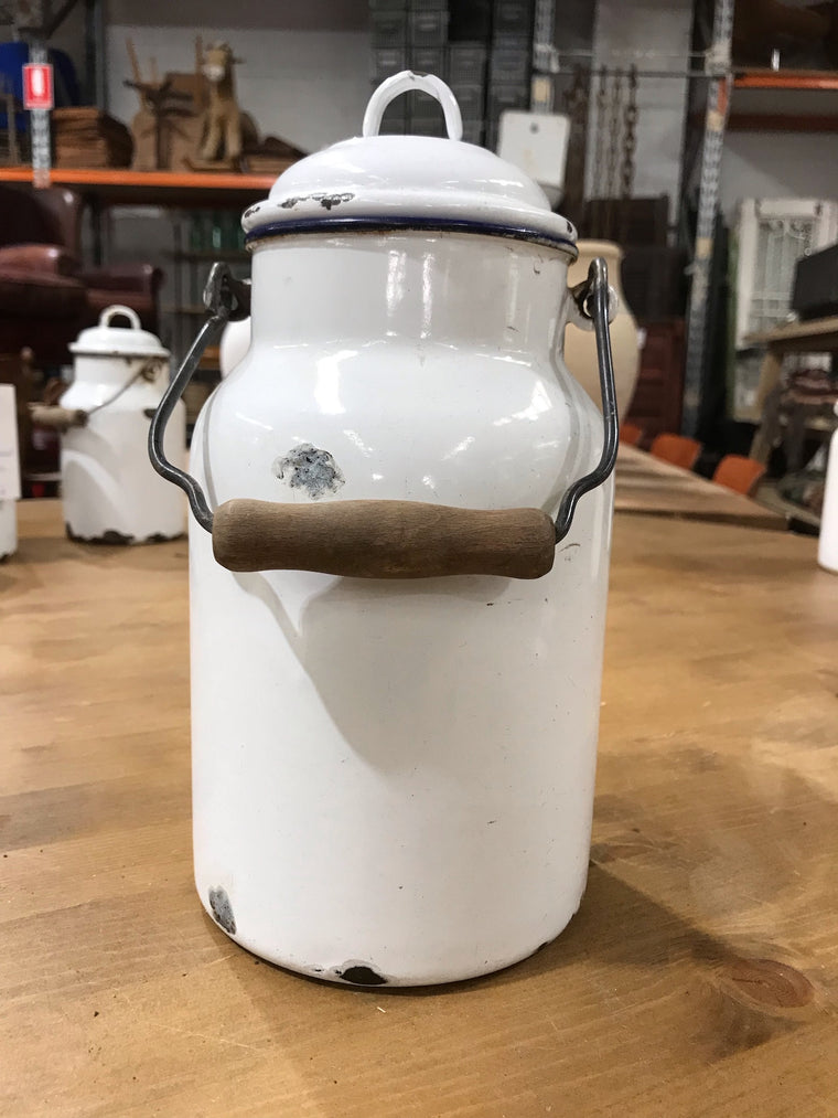 Vintage European Enamel Milk Can #3593 A
