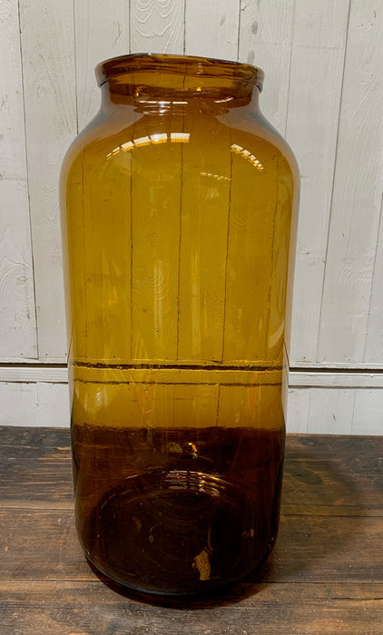 Vintage Romanian Amber Glass Vase  #4340