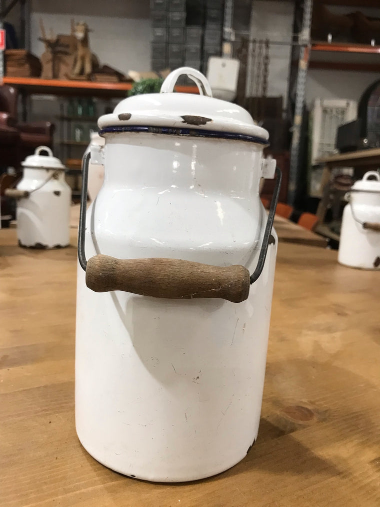 Vintage European Enamel Milk Can #3593 B