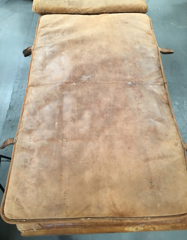 Vintage  Romanian 1940s Leather Gym Mat #3081