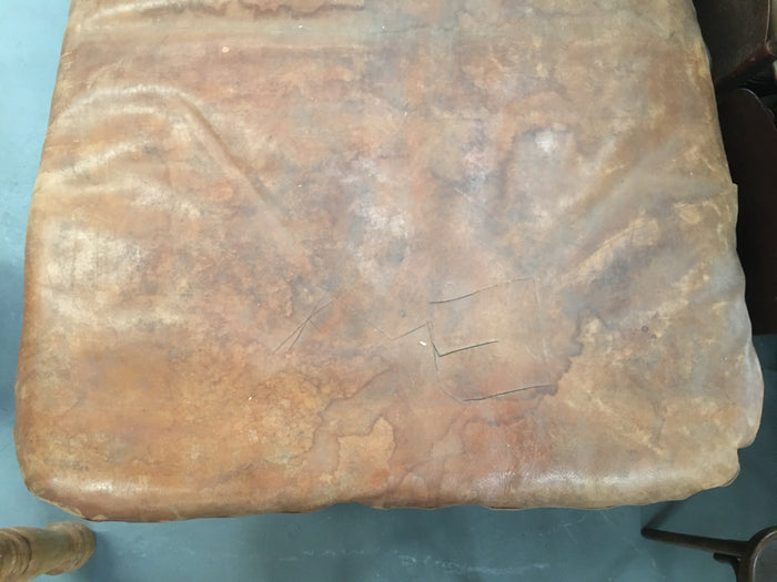 Vintage  Romanian 1940s Leather Gym Mat #3082