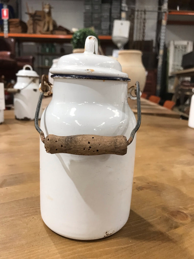 Vintage European Enamel Milk Can #3593 C