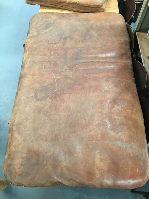 Vintage  Romanian 1940s Leather Gym Mat #3082