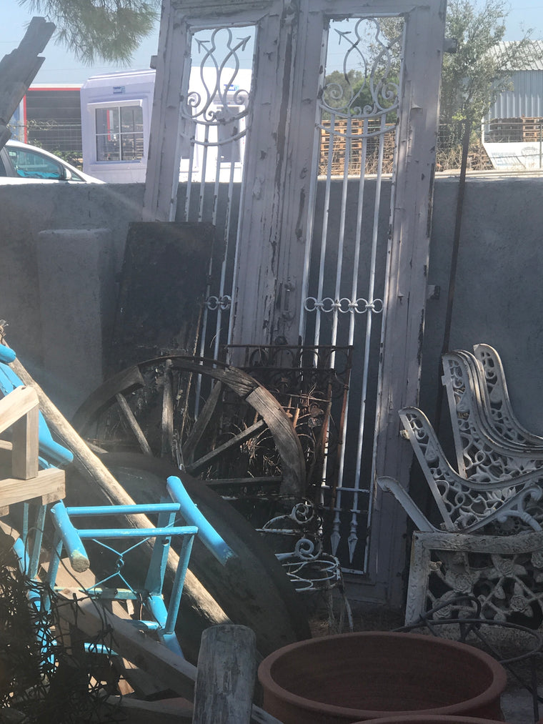 Vintage industrial European wrought iron gates #2324 B