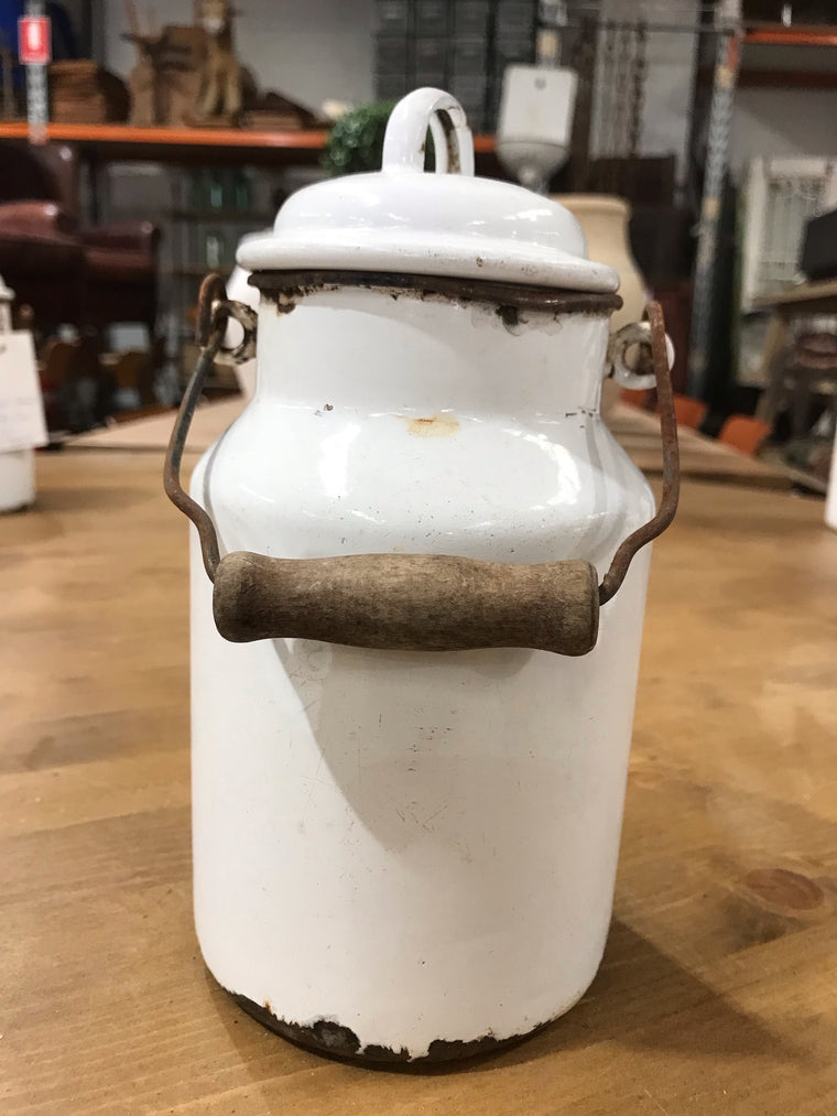Vintage European Enamel Milk Can #3593 D
