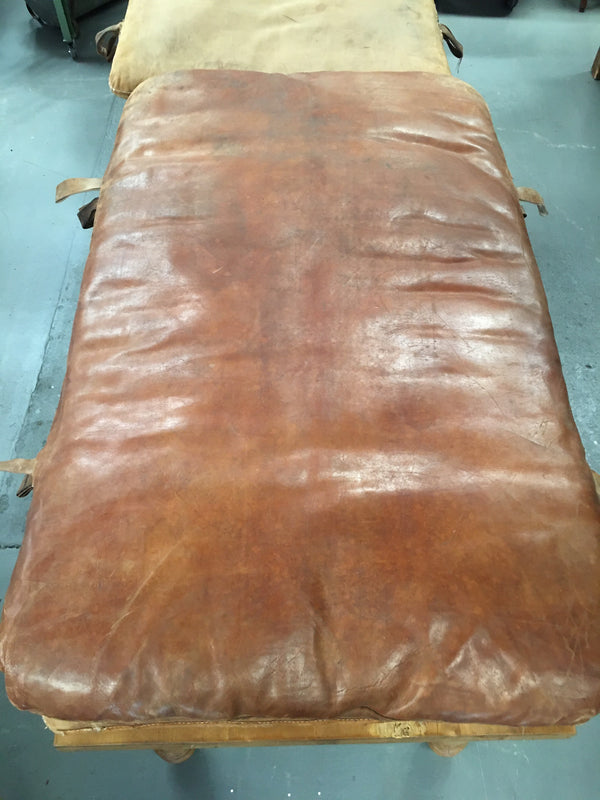 Vintage  Romanian 1940s Leather Gym Mat #3082