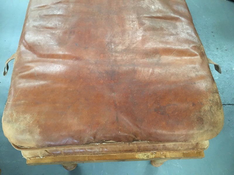 Vintage  Romanian 1940s Leather Gym Mat #3082