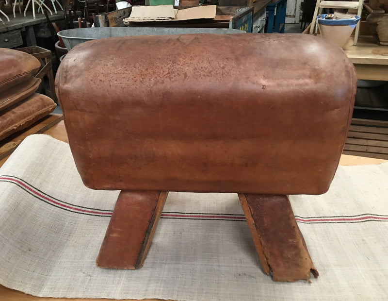 Vintage  Romanian Pommel Horse Leather Seat #3084