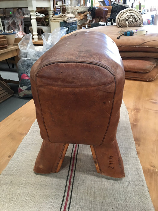 Vintage  Romanian Pommel Horse Leather Seat #3084
