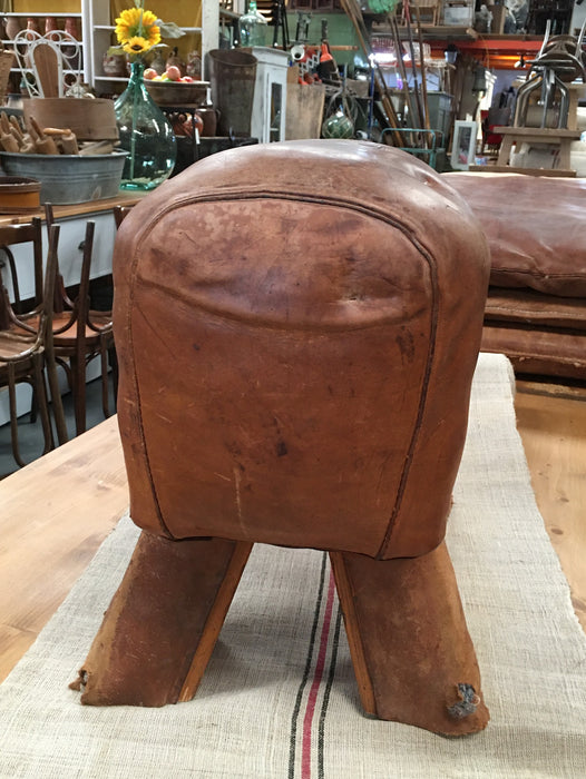 Vintage  Romanian Pommel Horse Leather Seat #3084