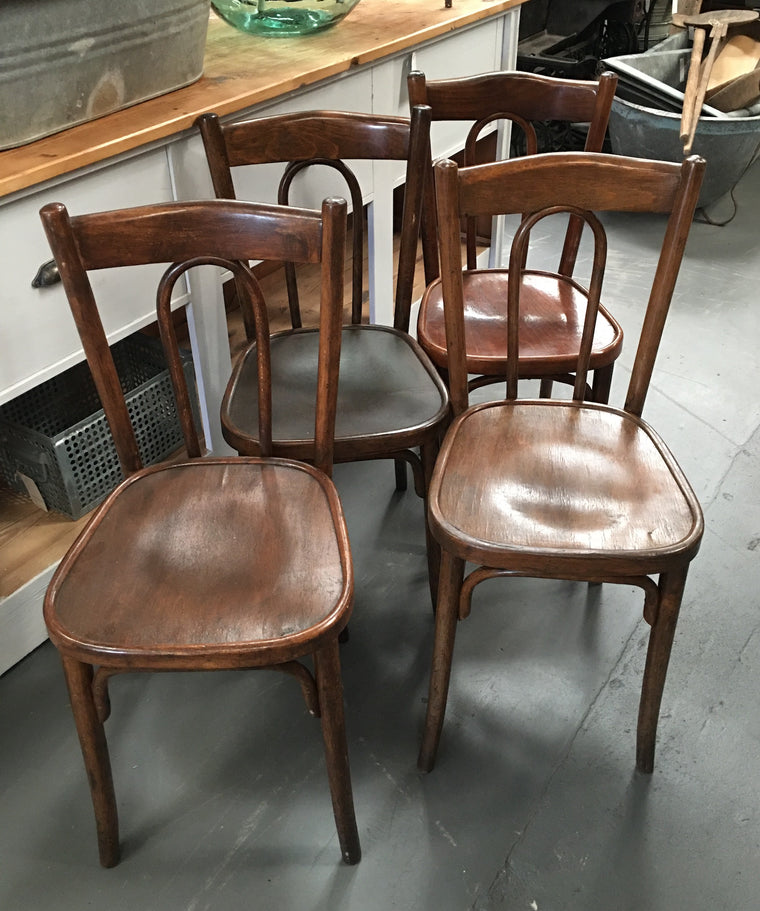 Vintage Czech Thonet Chairs x 4  # 3087