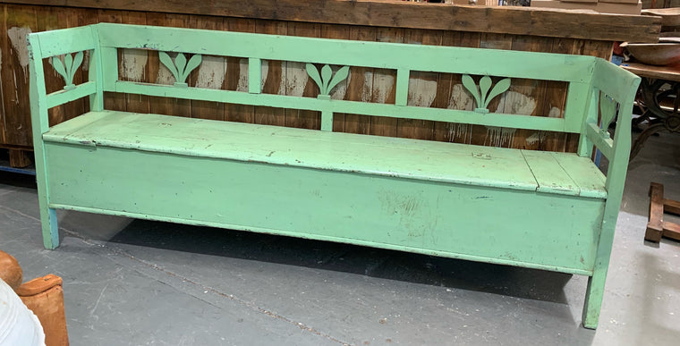 Vintage  Hungarian Box Bench Seat  #4349