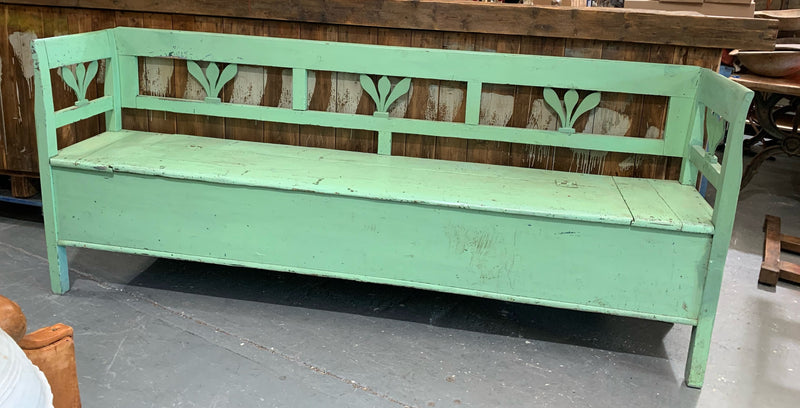Vintage  Hungarian Box Bench Seat  #4349