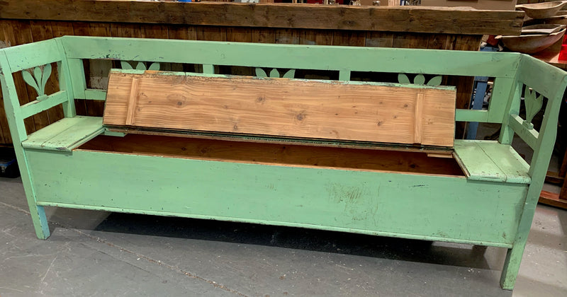 Vintage  Hungarian Box Bench Seat  #4349