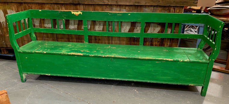 Vintage  Hungarian Box Bench Seat  #4350