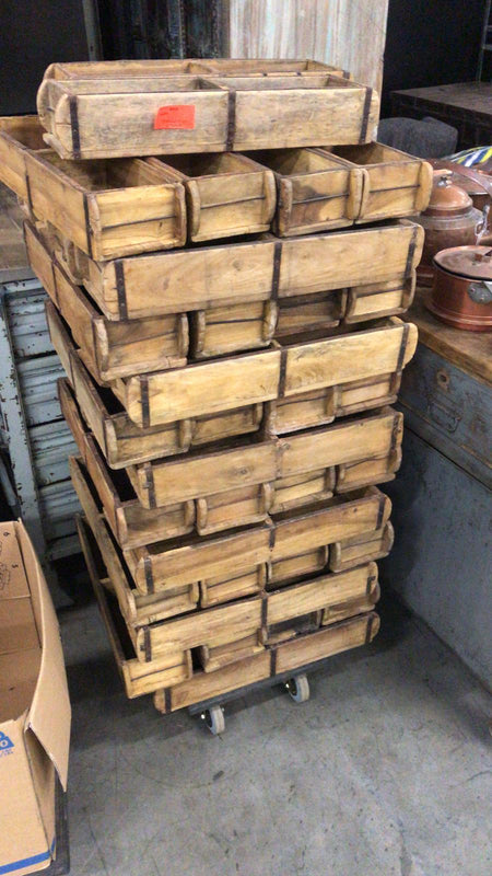 Vintage industrial French industrial wooden crate #2375
