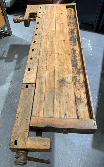 Vintage  European Carpenters Woodworking  Workbench 1920s #4362