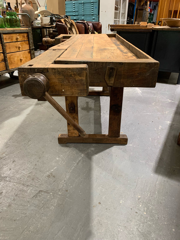Vintage  European Carpenters Woodworking  Workbench 1920s #4362