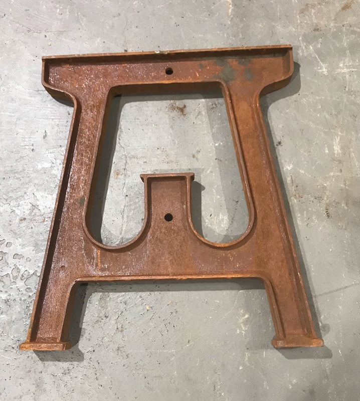 Vintage Industrial European Workbench Cast Iron Legs #3601 C