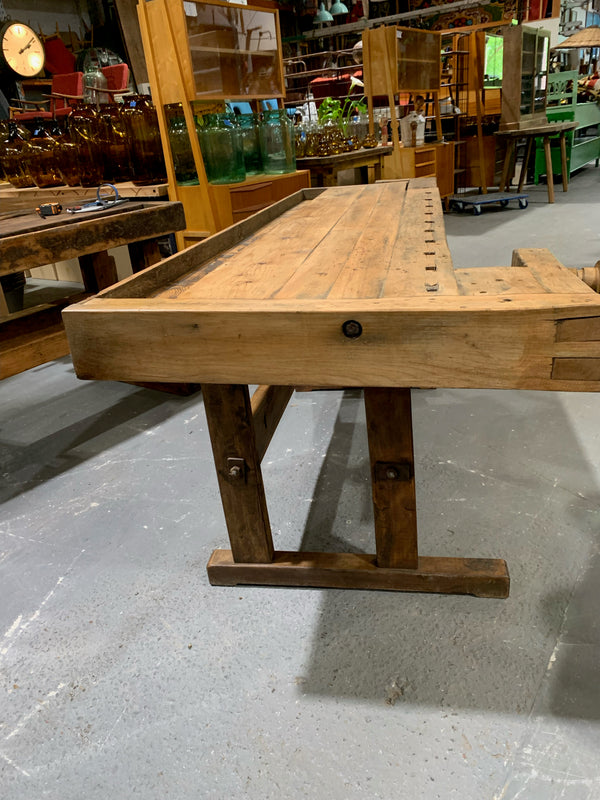 Vintage  European Carpenters Woodworking  Workbench 1920s #4362