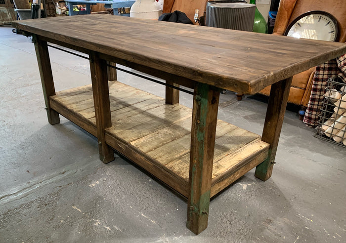 Vintage European Kitchen Island Table / Work Bench #4364