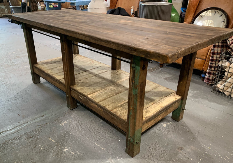 Vintage European Kitchen Island Table / Work Bench #4364